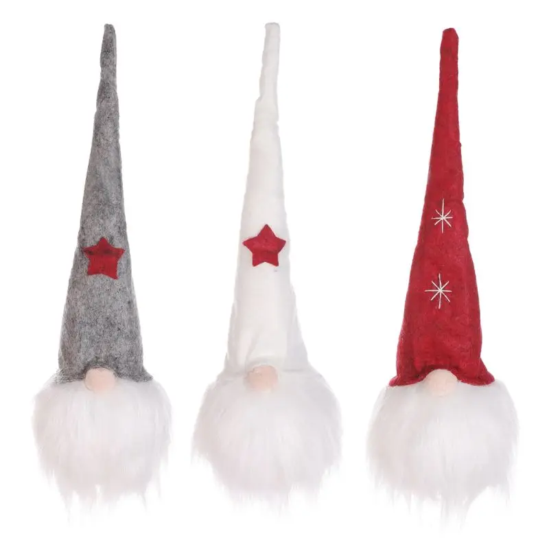

Merry Christmas Long Hat Swedish Santa Gnome Plush Doll with Light Elf Toy Home Party Decoration