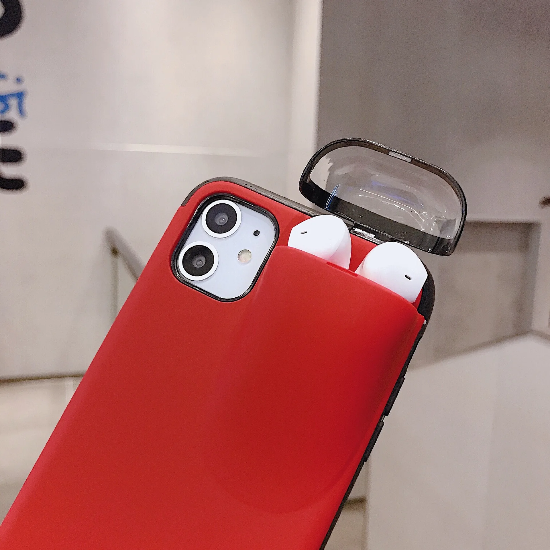 Чехол 2 в 1 для iPhone 11 Pro Max Xs XR X 10 8 7 Plus держатель AirPods Жесткий новый дизайн хранения