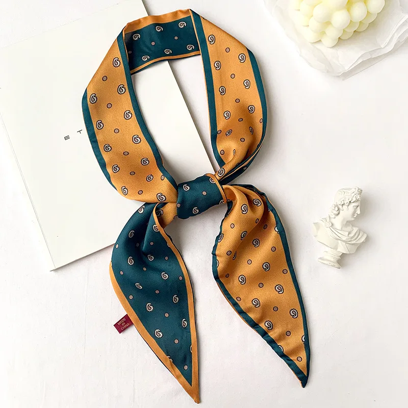 

New 2020 Shawls Scarves Bag Scarf Print Women Silk Small Ribbon Female Hair Handbag Hijab Bandana Pashmina Foulard Femme Brand