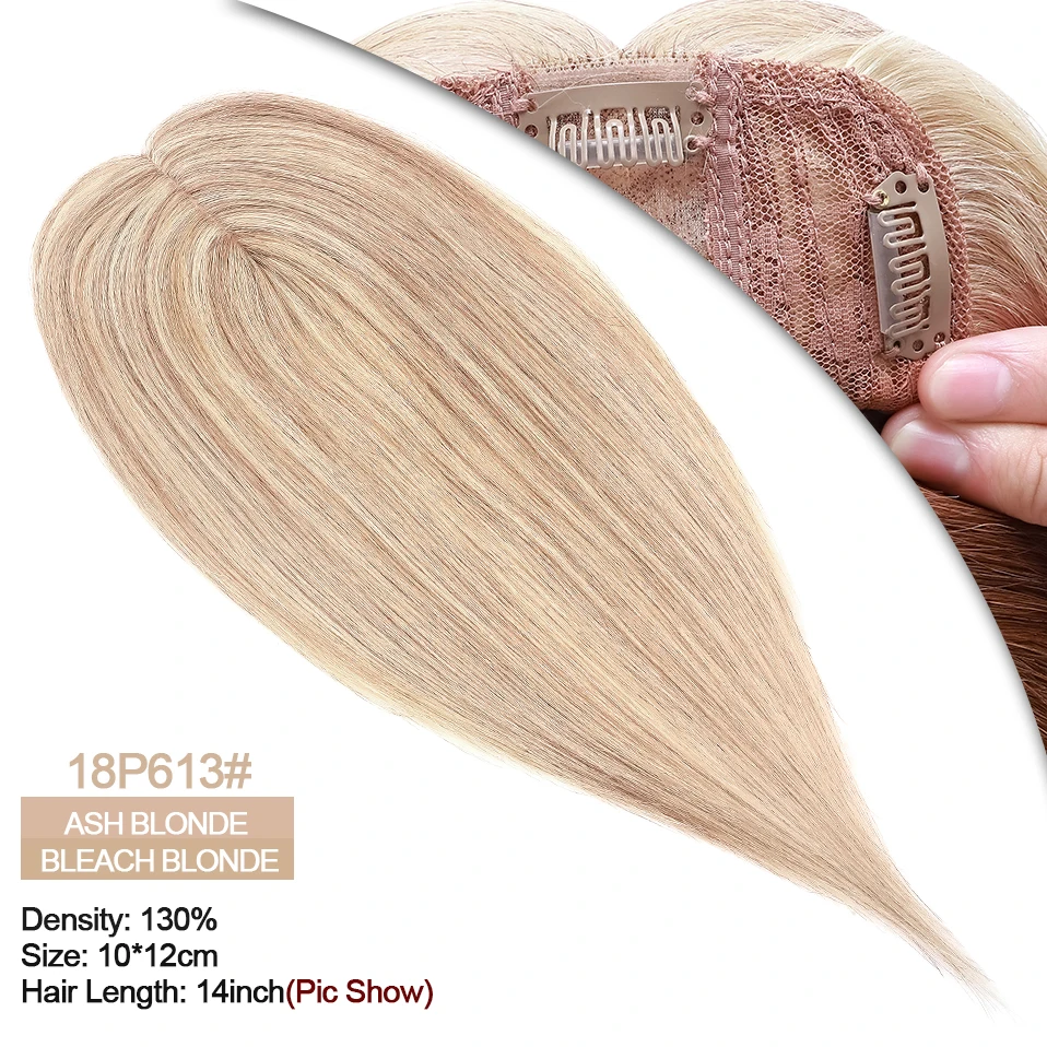 para mulheres, extensões de cabelo, 100% Natural Hairpiece, 4 Clips, 10x12cm