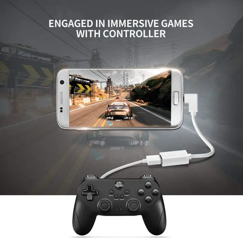 Угловой OTG кабель типа C, создание кабеля(1 упаковка) USB C Male to USB 2,0 A Female OTG(On-The-Go) кабель, 12 см/белый