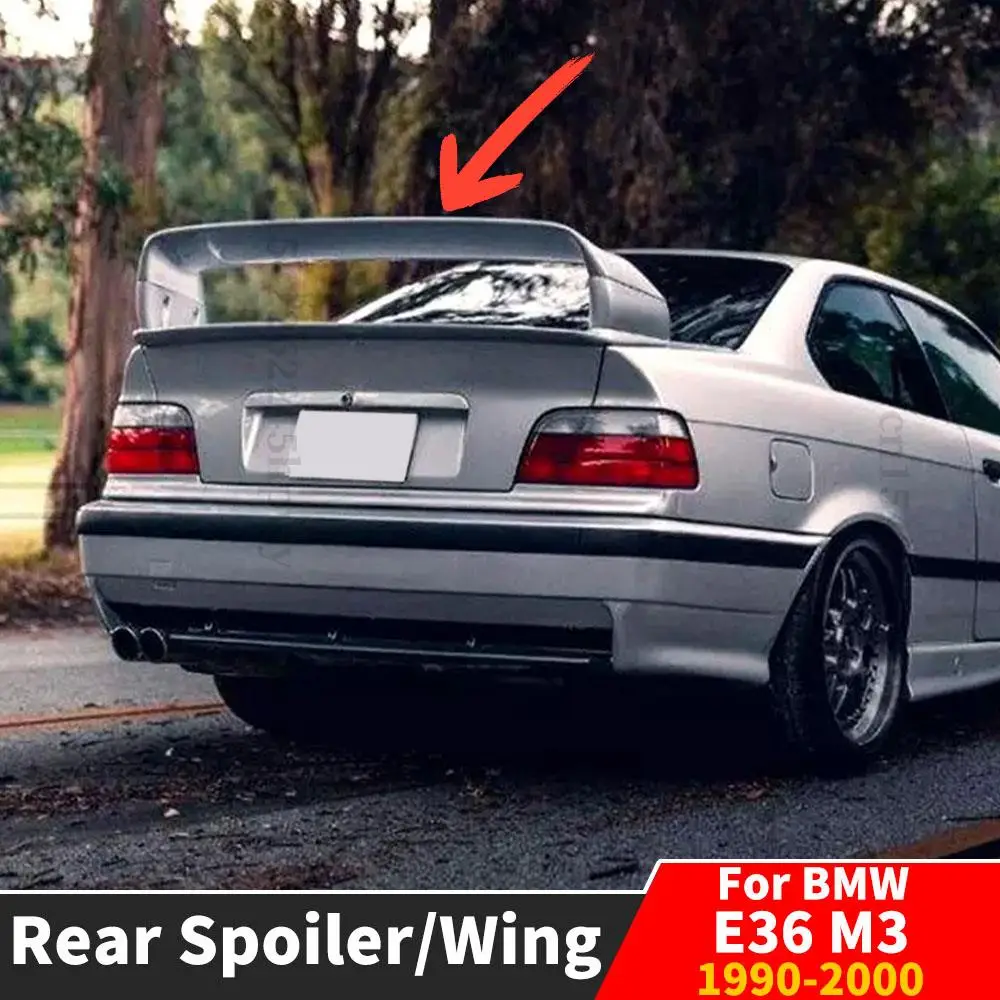Accessori Per Tuning Boot Lip Posteriore Tronco Spoiler Wing Splitter Diffusore Body Kit Per Bmw 3 E36 M3 1990-2000 Racing Styling Refit