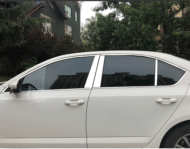 304 декоративные блестки из нержавеющей стали для Skoda Octavia-, автомобильные хромированные накладки на окна, хромированные Чехлы для стайлинга