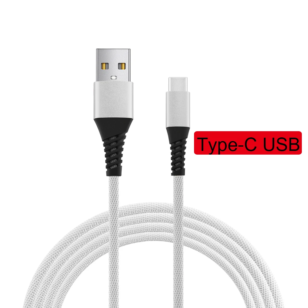 Кабель для быстрой зарядки Micro type-C usb type C USBC Micro USB C кабель для зарядки телефона кабель для передачи данных 2.1A 1 м высокая скорость зарядки - Цвет: White-TypeC