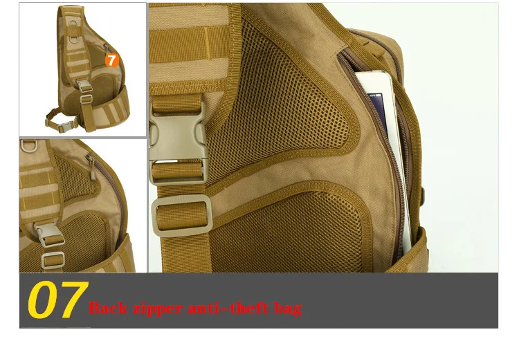 Men Tactical Bag Camouflage Military Hiking Camping Cross Body Messenger Army Shoulder Bags Sling Chest Waterproof Travel Bag