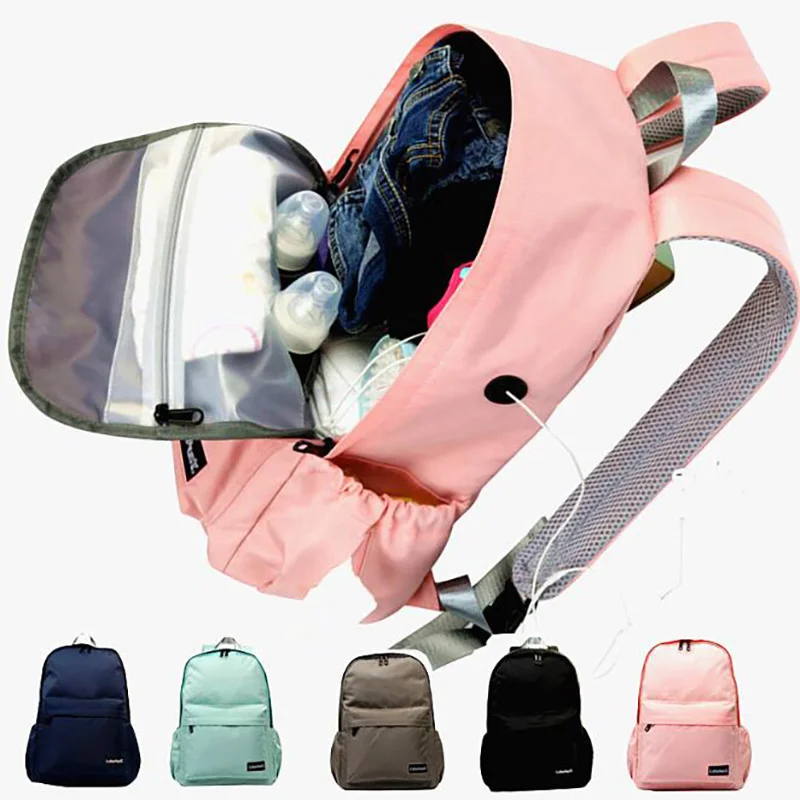 

Mummy Backpack stroller with USB large Handbag Maternity Shoulder Bags outdoor Baby nappy bag multifunction