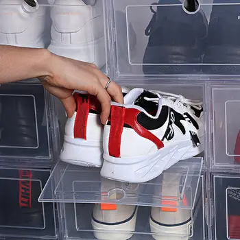 

6Pcs Plastic Creative Shoes Case Drawer-Type Shoes Container (Transparent)