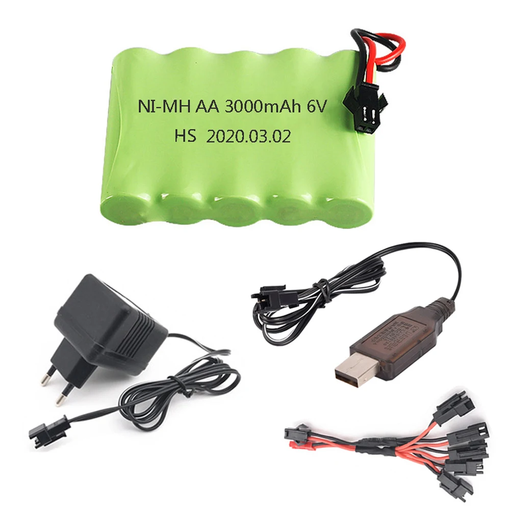 Аккумулятор AA NIMH 6 в с зарядным кабелем для Rc игрушечного автомобиля лодки робота