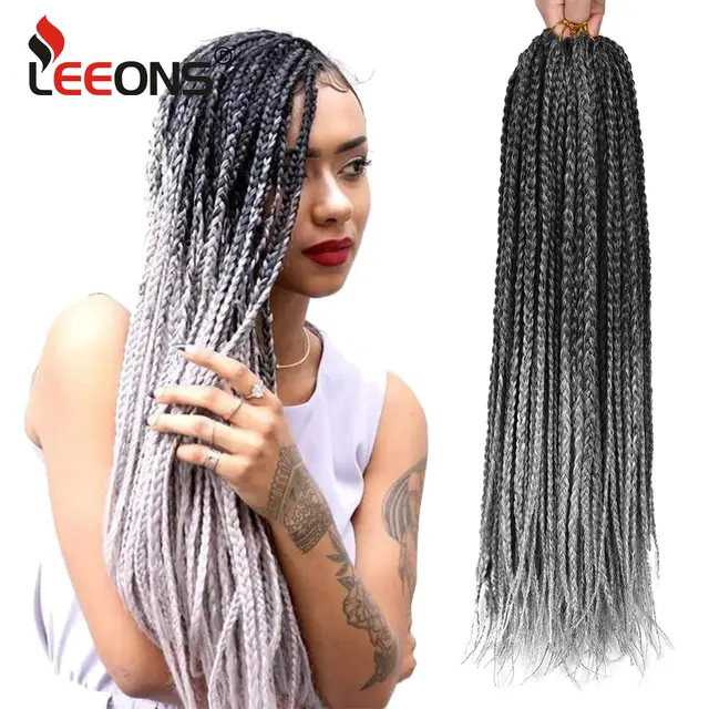Leeons Crochet Box Braids Hair 12 16 20 24 30 Inch Short Middle
