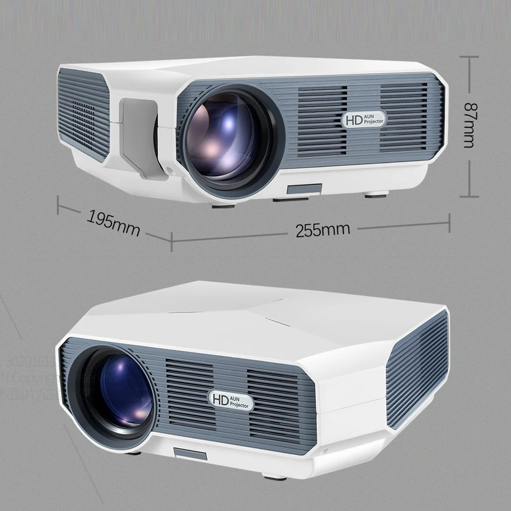 AUN светодиодный проектор ET10, 3800 люмен, 1280x720 P, дополнительный зеркальный/Android wifi проектор, поддержка 1080P видео 3D Мини проектор