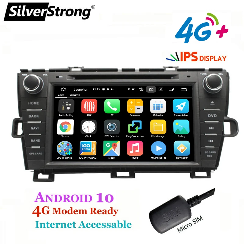 SilverStrong 8 дюймовый Android 10 0 автомобильный DVD плеер для Toyota Prius левая и правая рука 4G
