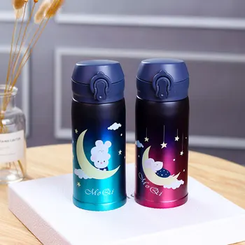 

Cute Cartoon Stainless Steel Bouncing Lid Thermos Cup Creative Gradient Color Starry Sky Cartoon Mouse Drinking Cup Outdoor Cup