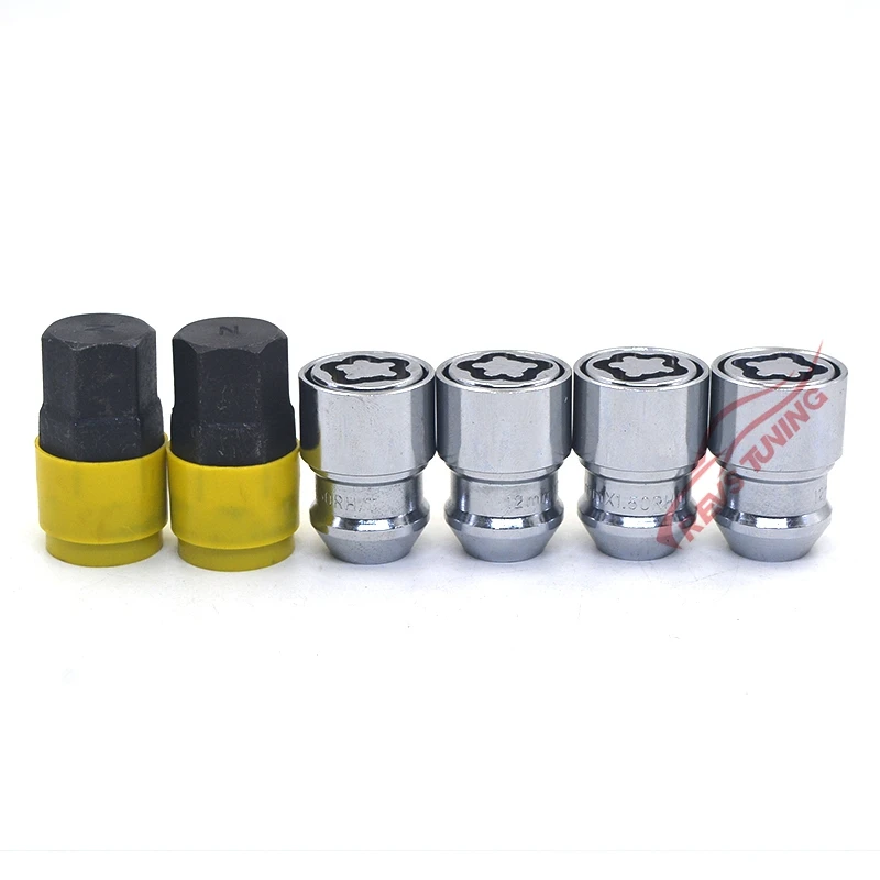 M12X1.5 M12X1.25 4Nuts + 2Keys Anti-Theft 36mm Security Steel Auto Car Wheel Lock Nuts Locking Lug Nuts wheel bolt lock