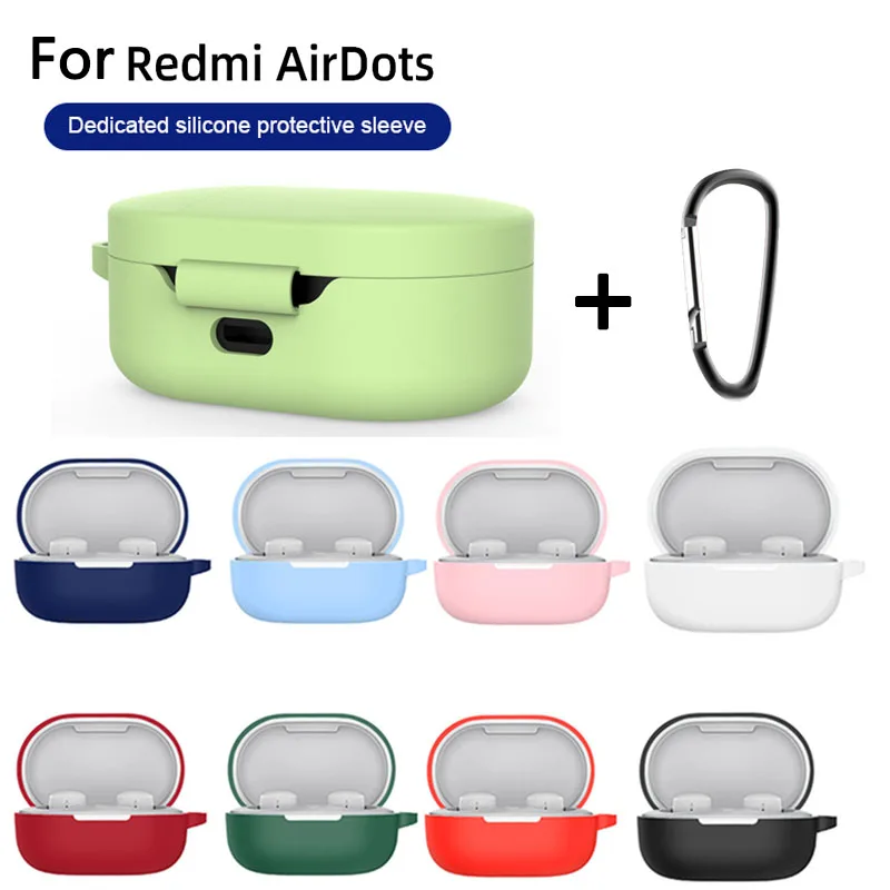 

Silicone Case For Redmi Mi Airdots TWS Wireless Bluetooth Earphone Cover For Xiaomi Redmi Airdots 3 Case Case With Buckle Hook