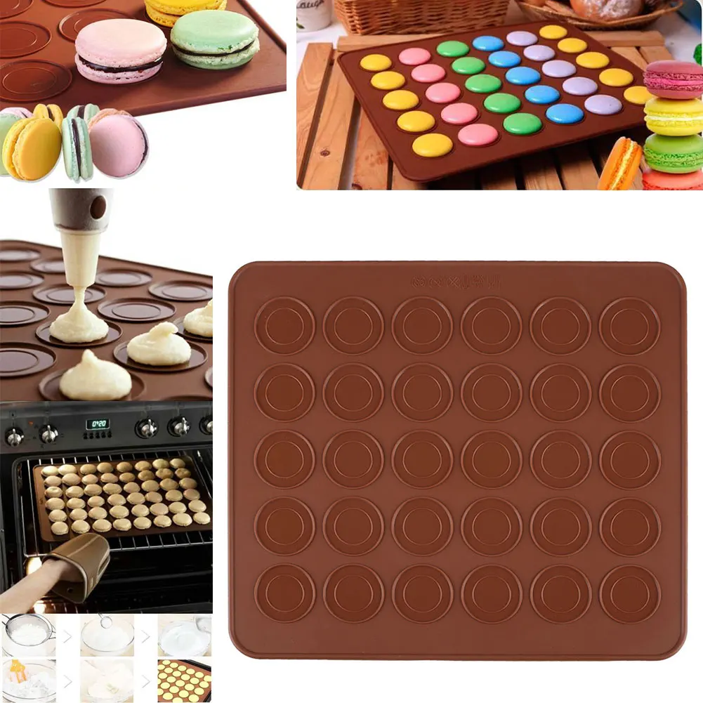 Силиконовые чехлы в форме печенья на мгновенной проявки Macaroon форма для выпечки печенья лист коврик DIY пресс-форм 30-полость