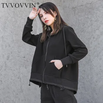 

Korea 2020 New Spring Solid Color Zipper Hooded Sweatshirt Women Streetwear Loose Casual Temperament Tops Tide PD039