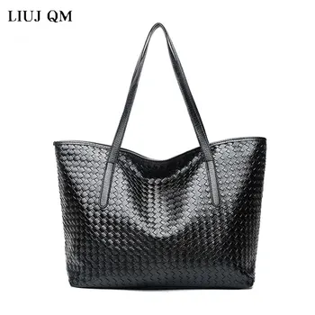 

LIUJ QM 2020 New Luxury Bags Fashion Simple Crocodile Pattern Woven Handbag Single Shoulder Bag Large Capacity Female Bag