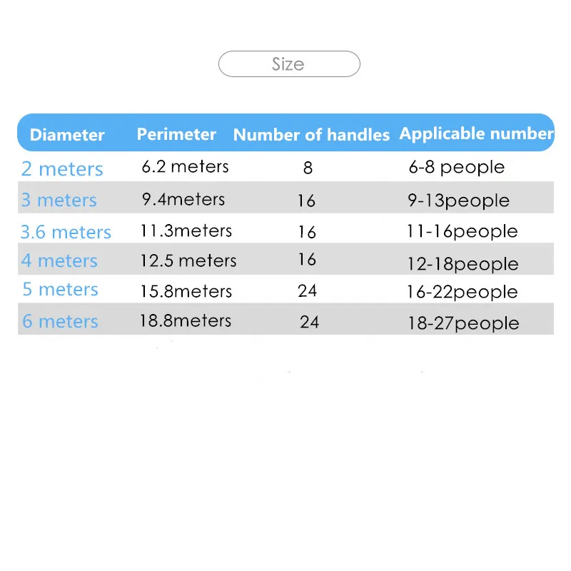  Happymaty 2M/3M/3.6M/4M Diameter Outdoor Rainbow Umbrella Parachute Toy Kindergarten Teamwork Game  - 4000179740995