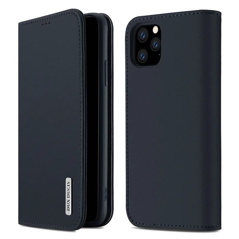 DUX DUCIS для Iphone 11Pro Max 11 Pro Роскошный кошелек из натуральной кожи Магнитный чехол для телефона Iphone X XS Max XR 7 8 Plus - Цвет: Синий