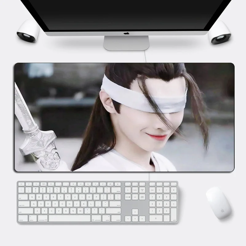 Большой игровой коврик для мыши Xiao Zhan Wang yibo с запирающимся краем 60x30 см, классный прочный коврик для компьютерного стола