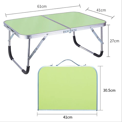 Двойной складной стол для ноутбука портативный компьютерный Настольный ПК ноутбук стол для письма мебель для дома и офиса - Цвет: Green