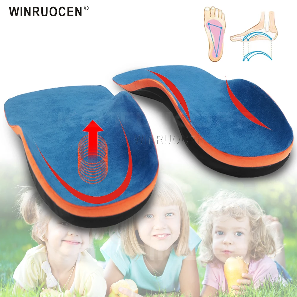 WINRUOCEN профессиональные Стельки ортопедические детские плоскостопие коррекция боли в ногах поддержка EVA ортопедическая стелька