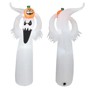 

LED Little Ghost Holding Pumpkin Inflatable Lighting Model for Halloween Decoration Outdoor Yard