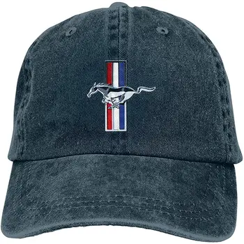

Unisex Vintage Adjustable Cap Mustang Vehicle Logo Funny Strapback Cap, Blue