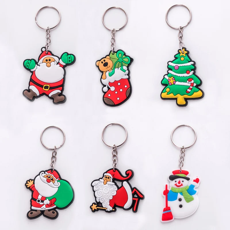 2019 Новинка 1 шт. Санта Клаус ПВХ брелки для ключей подарок ювелирных изделий