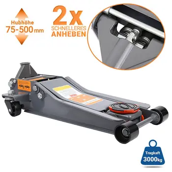 

Samger Professional 3 Ton Car Jack Hydraulic Lift Quick Lift 75-500mm Double Pistion Hydraulic gato hidraulico