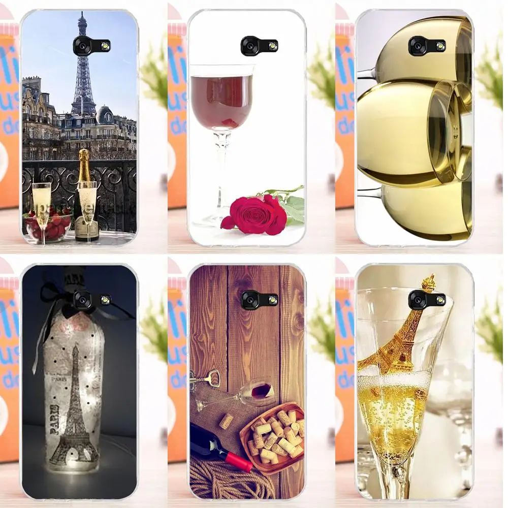 Bixedx для Samsung Galaxy A3 A5 A7 J1 J2 J3 J5 J7 2015 2016 2017 TPU Live Love Phone On Wine Glass In Paris Eiffel Tower | Мобильные