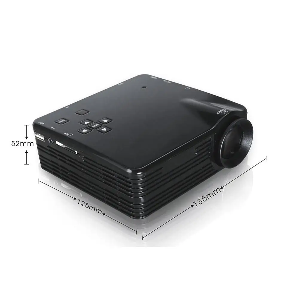  Mini Projector Portable LED Projector 1920X1080 Pixels USB/AV/VGA/HDMI/SD Multimedia Port US Plug H