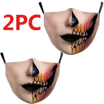 

2pcs Protection Face Reusable Mouth Cover Cotton Unisex Mask On Mouth Black Mouth Face Mask Print Anti Dust Pollution Mask