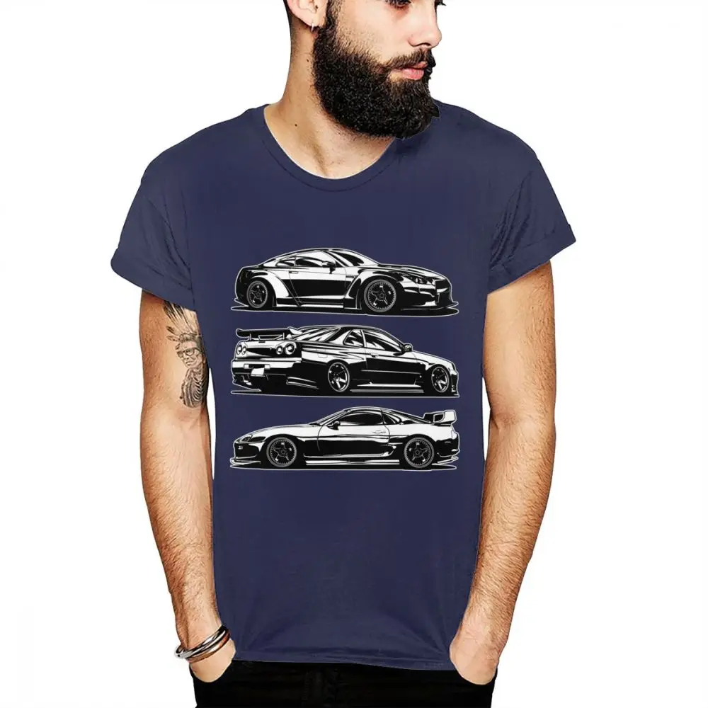 Классическая футболка для Тойота Супра R35 R34 японская Винтажная футболка для мужчин - Цвет: Тёмно-синий