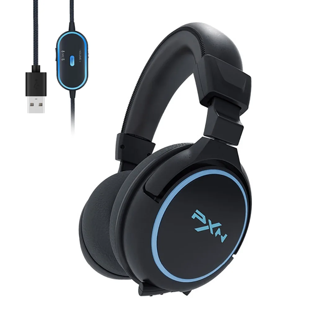 PXN-U306 Gaming Headset Headphones 7.1 Surround Sound Earphones Gamer Over Ear USB Wired Headset LED Light PC Gamer (10)