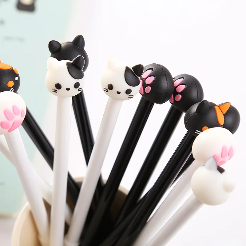 

40 pcs/lot Creative Cat Paw Gel Pens Cute 0.5 mm Black Ink Neutral Pen School writing Supplies Stationery Promotional gift