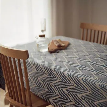 

Cutelife Three-dimensional Pattern Cotton Linen Tablecloth Japanese Thick Tassels Kitchen Table Linens Table Cloth Rectangular