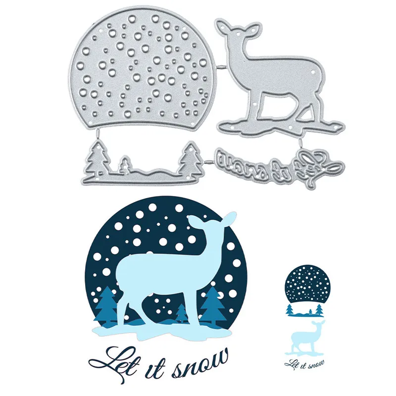 

Kokorosa Night Stars Dies Tree and Deer Metal Cutting Dies Scrapbooking Card Making Embossing Stencil DieCut Template New 2019