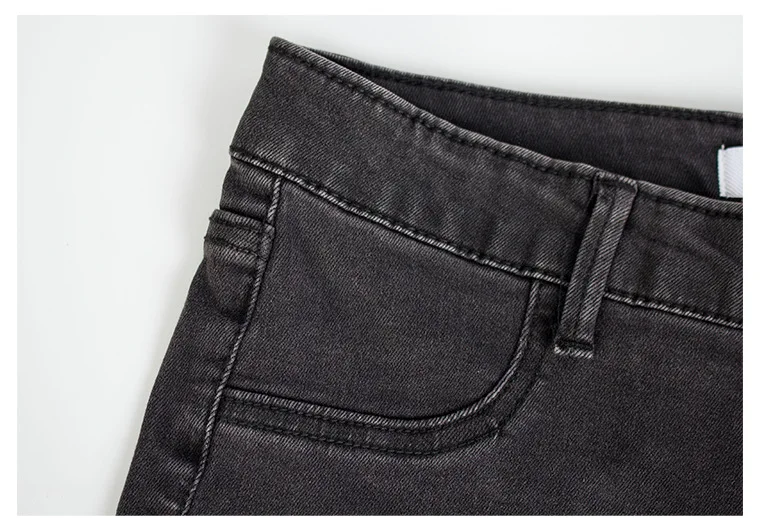 LOGAMI миди талия женские узкие джинсы темно-серый карандаш джинсовые брюки женские повседневные джинсы 4XL Плюс Размер