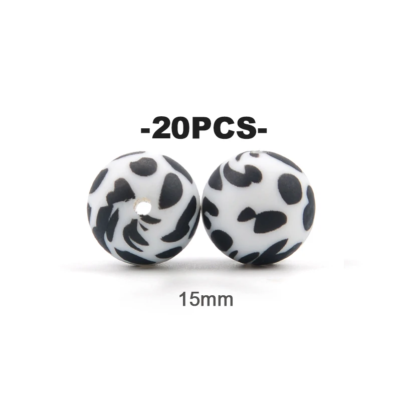 Floral and Leopard Print Silicone Bead Set