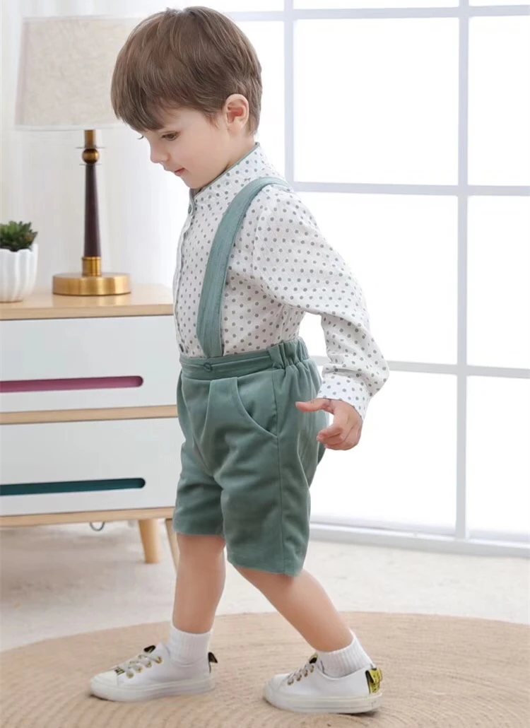 Espanhola de Veludo Conjunto de Roupas para Crianças Cinta para Aniversário Roupas Boutqiue Meninas Meninos Camisa Branca 9 Conjuntos de roupas