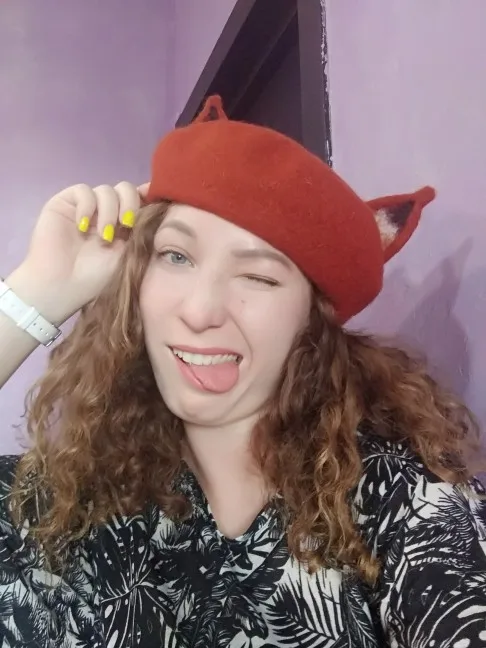 

Retro Women's Cute Fox Ear Beret Caps Wool Blend Casual Warm Painter Hat Handmade Nick Cat Ear Beret Hat Hot Gift