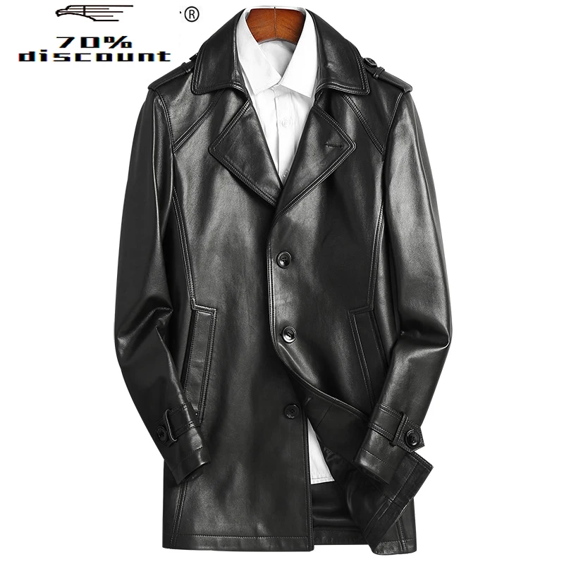 

Men's Genuine Leather Jacket 200% Sheepskin Coat Spring Autumn Real Leather Blazers Veste Cuir Homme B29N000022-B KJ4203