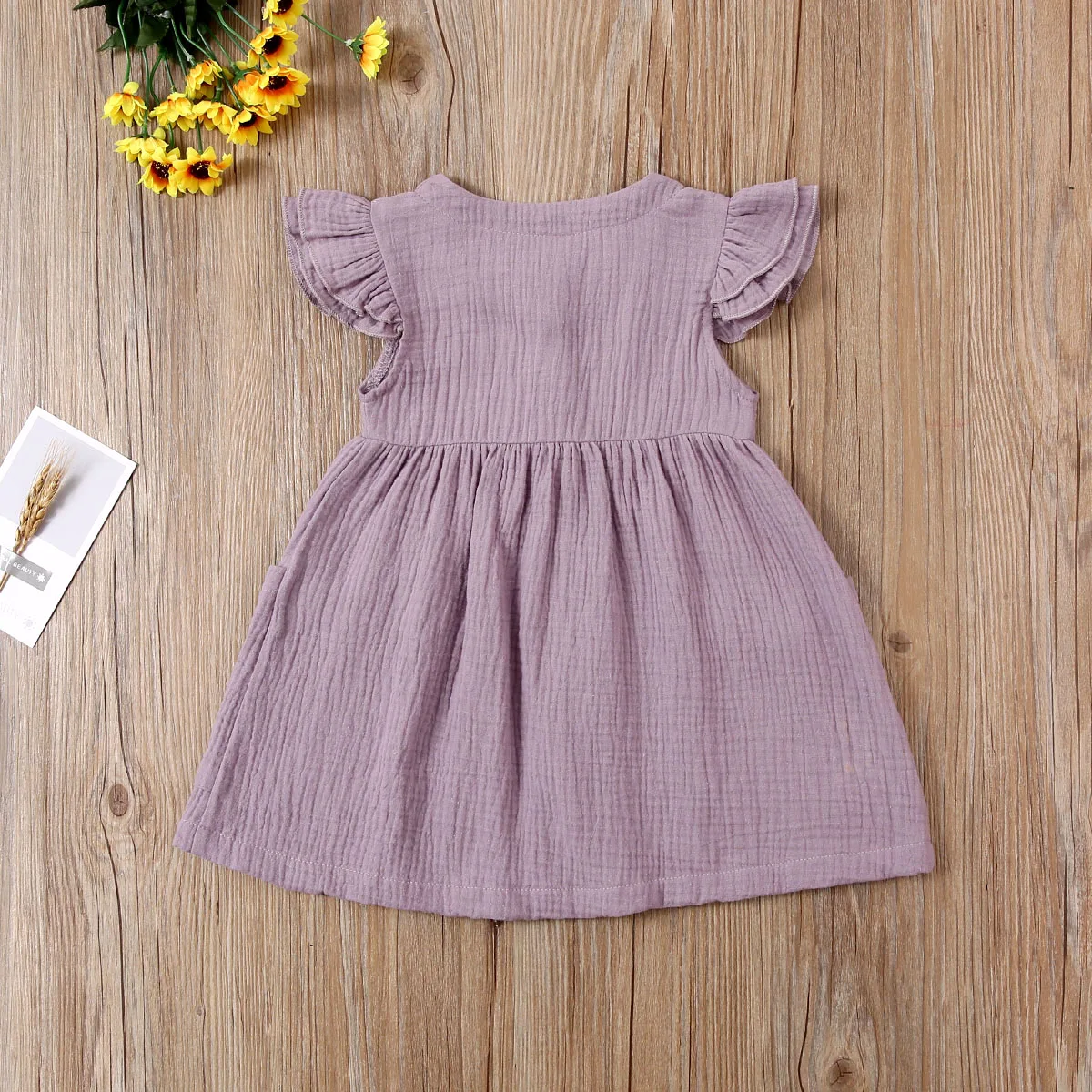 Ma&Baby 1-6Y Summer Toddler Kid Baby Girl Dress Ruffles Sleeves Party Dresses Children Girls  Button Pocket Dress D35 baby dresses for wedding