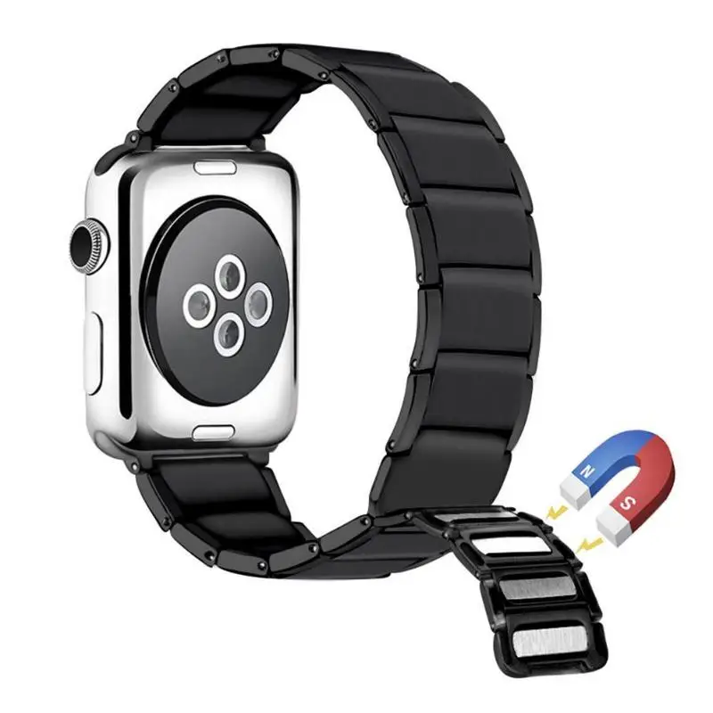 Регулируемый магнитный ремешок из нержавеющей стали для часов Apple Watch