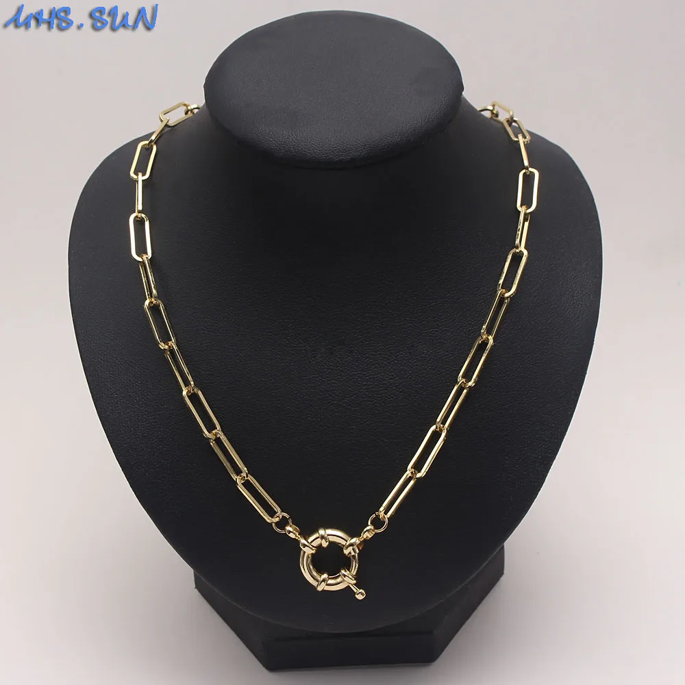Chain Necklace Anchor Clasp Necklace Bracelet For Women Chunky Link Chain Sailor Wheel 1PC