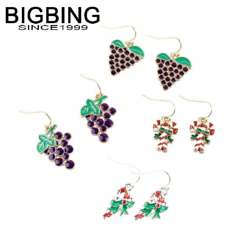 

R169 BIGBING jewelry Fashion Grape Christmas candy drop earring fashion earrings women earrings high quality nickel free