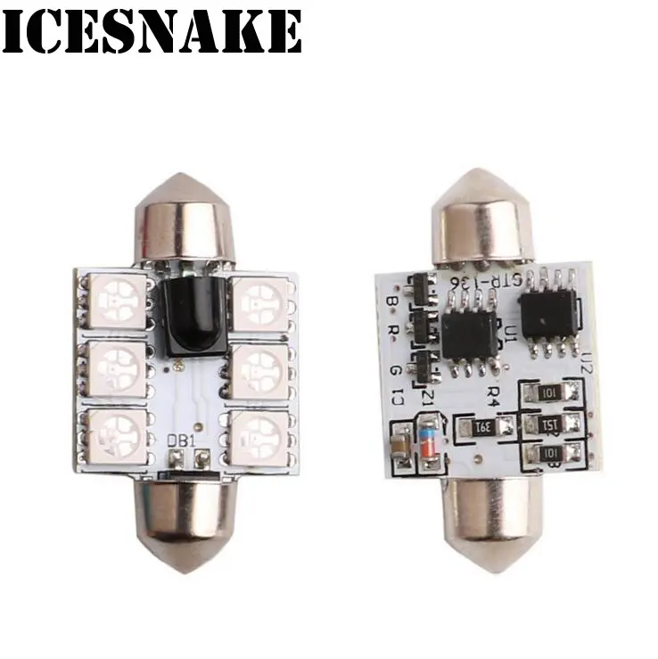 RGB 5050 6SMD C5W LED C10W гирлянда Автомобильная Лампа Inteiror купол лампа для чтения двери 12 В