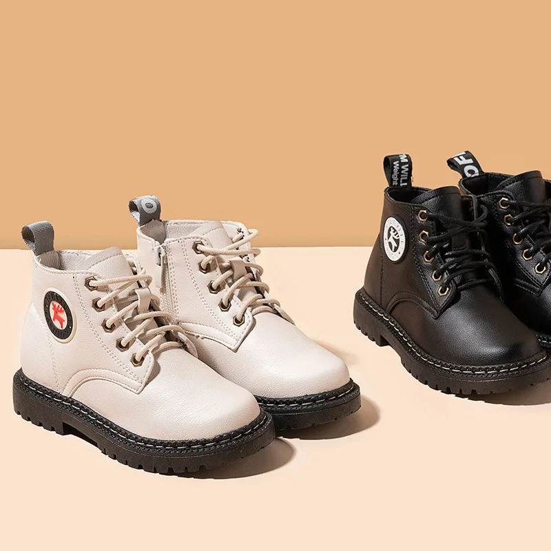 

Babyfeet CHILDREN'S Boots CHILDREN'S Shoes 2019 Autumn And Winter New Style British Style plus Velvet BOY'S Ankle Boot Girls Mar