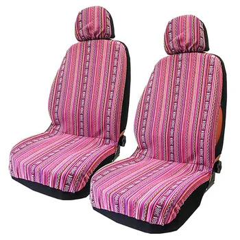 

TIROL 4PCS Universal Car Front Seat Cover Detachable Headrest Seat Protectors Cover with Install Hook